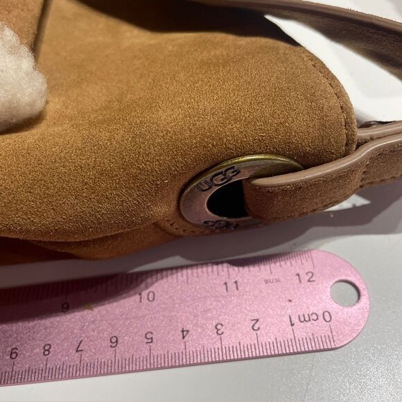 UGG Heritage Tan Suede Hobo Shoulder Bag Sherpa trim - Picture 13 of 16